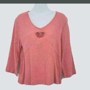 Hot cotton peach top medium boho flowy 100% cotton